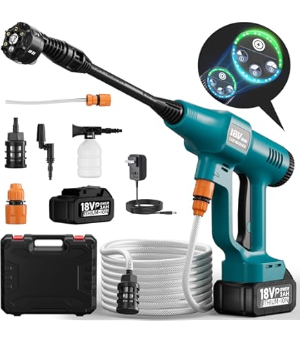 Amazon.co.jp: 充電式高圧洗浄機 HY-6010 コードレス 吐出圧力2.17MPa