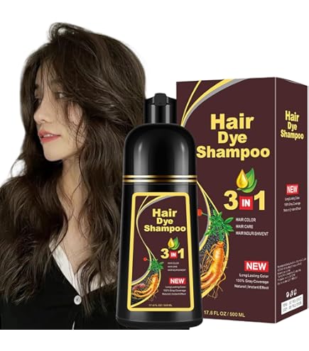 Amazon | 10分ハーバルヘアダークニングシャンプー、ブラックヘアダイ