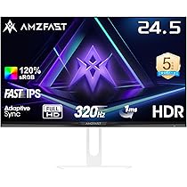 Amazon.co.jp: Amzfast 24.5インチ 320Hz ゲーミングモニター白 Fast