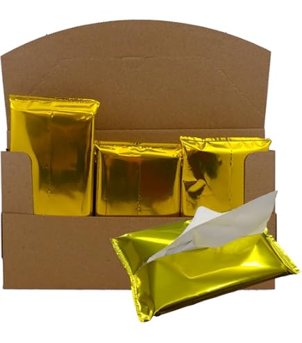 Amazon.co.jp: ゴールド カラー パッケージ ポケットティッシュ 金 10