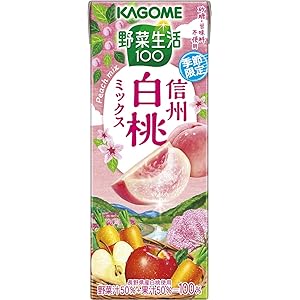 カゴメ 野菜生活100季節限定 信州白桃ミックス195ml ×24本