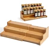 JinDoWin Spice Rack Organizer For Cabinet, Spice Organization For Cabinet, Spice Rack For Countertop,15.7 Inch Adjustable Sea