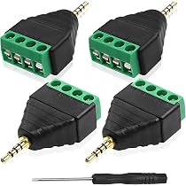 3.mm/4 Pole/Stereo/TRRS Audio Female AV DC Male BNC Connector Screw Terminal Plug For Cctv 1000x1000