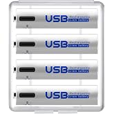 UNNIK 単4電池 充電式 4本セット 約1000回使用可能 600mAh/900mWh 1.5V定出力 リチウムイオン 急速充電 保護回路付き エコ AAA電池 TYPE-C充電ケーブル付き (単4形充電池-4本セット)