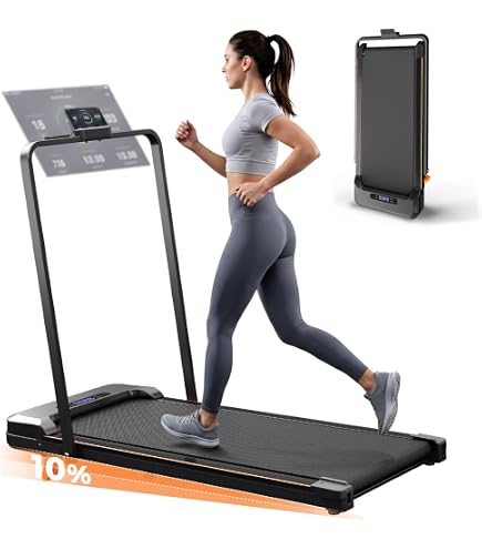 Amazon | 折りたたみ式トレッドミル デスク付き 高さ調節可能