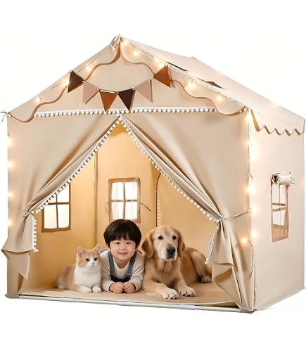 Amazon | HOPPL(ホップル) プレイハウス キッズテント 木製 ビーチ材