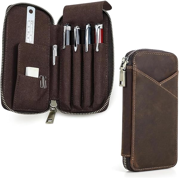 Amazon.co.jp: 96cocoon 本革ペンケース レザー クレイジーホース 大人