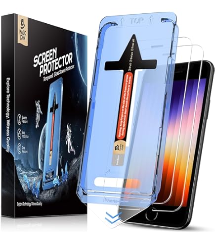 JETech 3-Pack Tempered Glass Screen Protector For IPhone SE 3 (2022, 4.7") - 9H Hardness, Anti-Fingerprint