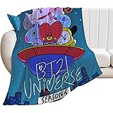 ブランケット,BTSおしゃれ 軽量 夏用 ブランケット ひざ掛け毛布 フランネル ふんわり オールシーズン 洗える 60"x80"