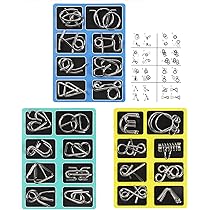 Amazon | 知恵の輪 5点セット メタルパズル 難易度6～2 頭の体操 脳
