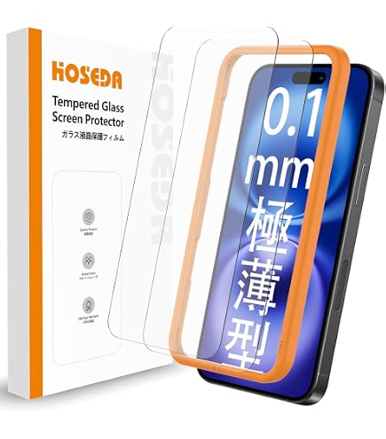 Amazon | 【0.1mm 極薄型】XINCHEN ガラスフィルム iPhone 16 / 15 用