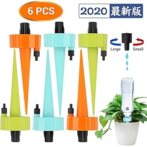 令和2年進化版 T&Kira 自動給水キャップ 水やり当番 じょうろ 自動水やり器 植物 自動給水器 水遣り機 自動散水システム リサイクル ガーデニング 園芸 植物 盆栽 野菜 留守用に (6本セット)