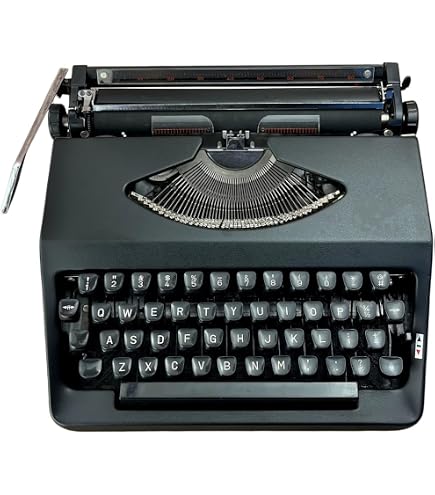 Amazon | 機械式英語タイプライター、黒のヴィンテージタイプライター