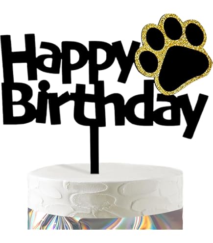 Amazon.co.jp: レコード Happy Birthday ケーキトッパー ブラック