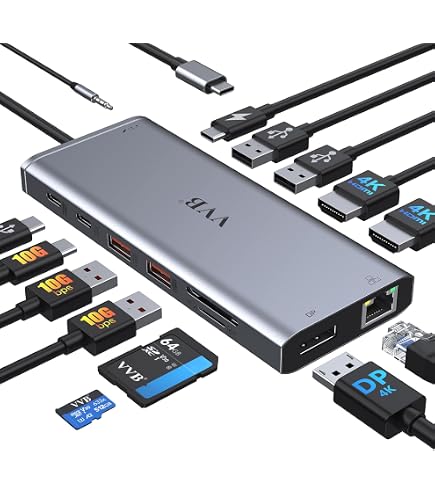 Dell DA310 USB-C Mobile Adapter, 7-in-1, Type C Laptop Compatible