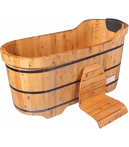 Amazon.co.jp: 木製浴槽 浴槽 成人用浴缸 お風呂成人バケツ 美容院
