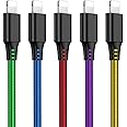 Phone Charger 5 Pack 2m(6ft) Cable Phone Charging Syncing Cord Charger Cable Compatible for iPhone 14 13 12 11 Pro Max XR XS 