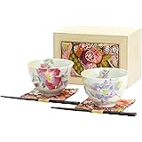 セラミック藍 飯碗 マルチカラー 碗φ11.7×h8.3,コースター12×12,箸21.5,木箱20.8×14×h13.4cm