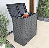 Donext ゴミ箱 屋外 230L 大容量 防水 樹脂 頑丈 大型 安定 簡単組立 ゴミ荒らし防止 カラスよけ 野良猫よけ ふた付き ゴミステーション ごみボックス ごみ収納 保管 収集 庫 ごみ 箱 倉庫 DIY カラス対策 ブラック