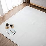 【Amazon限定ブランド】リプラクオール 洗える フランネル ラグ 約185×185cm ムジ柄・ホワイト RP002-185MATWH