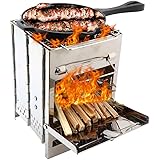 Takelablaze バーベキューコンロ 焚き火台 キャンプ用品 ミニ コンパクト 折りたたみ ステンレス製 アウトドア ソロキャンプ 収納袋付き