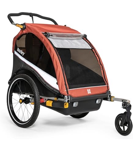 Amazon | 子供用自転車トレーラー、2人乗り折りたたみ式フレーム