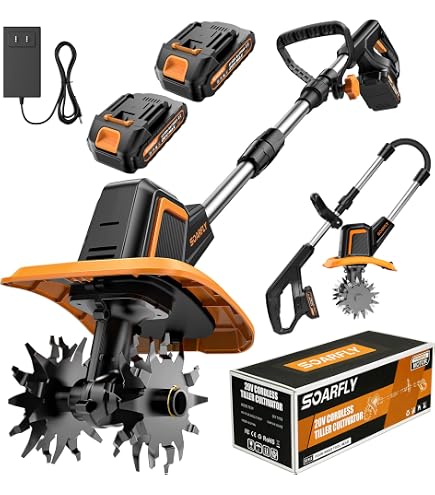Amazon | 【業界初 2種類の耕耘刃】耕運機 家庭用 充電式耕うん機 850W