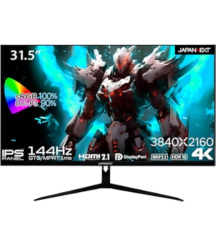Amazon.co.jp: JAPANNEXT 31.5インチ ゲーミングモニター 144Hz 1ms 4K