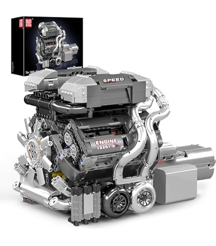 Amazon.co.jp: Mould King Visible V8エンジンビルディングブロック V8