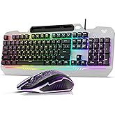 AULA T102 Gaming Keyboard and Mouse Combo | RGB Backlit Mechanical Keyboard and Gaming Mouse | Wired Gaming Keyboard Set For 