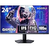 KOORUI ゲーミングモニター 24 インチ IPSパネル 165Hz 1ms FreeSync対応 傾き調節 ゲームモニター ディスプレイ HDMI×2 DisplayPort