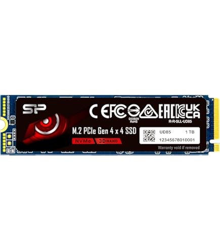 Silicon Power P34A60 1TB NVMe PCIe SSD, 3D TLC NAND with SLC Cache