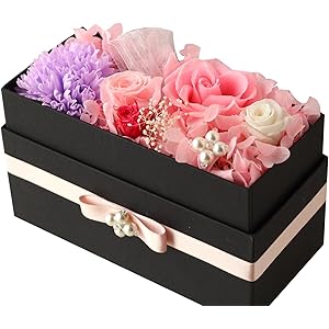 Azurosa(アズローザ) プリザーブドフラワー ギフト ボックス 枯れない花 フレグランスソープ ピンクラベンダー