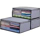 アストロ 収納ケース 衣類用 3個組 グレー 不織布 活性炭 消臭 171-01