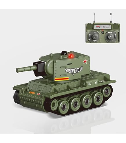 Amazon.co.jp: 1/64スケールミニRCバトルタンク、2.4G完全比例軍用装甲
