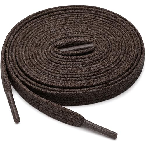 [uxcell] 靴紐 靴ひも 平型 平ひも ワックス シューレース ブーツ用 カジュアルシューズ 男女兼用 2足