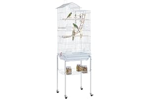 Yaheetech Bird Cage with Stand, 46x35.5x158.5cm, Large, High Strength, Luxurious, Large Birdhouse, Swing Included, Full House, Pet Supplies, Toy, Parakeets, Parrots, Parrot Cage, Cockatiels, Sun