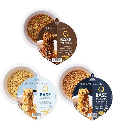 ベース　焼きそば　BASE YAKISOBA 21個セット　ダイエット Amazon.co.jp: 【リニューアル】ベース焼きそば ソース焼きそば 12個