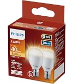 Amazon | Philips(フィリップス) LED電球 E26口金 40W相当 電球色 広配