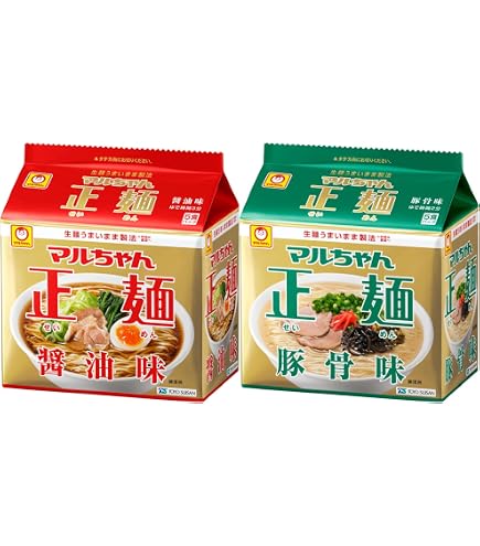 Amazon.co.jp: マルちゃん正麺 醤油 味噌 豚骨 塩！ 東洋水産 マル