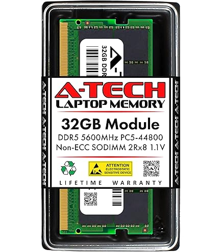 Samsung DDR5 SODIMM 5600B（PC5-44800）8GB A-Tech 8GB DDR5 5600MHz PC5-44800 CL46 SODIMM 1.1V Non-ECC