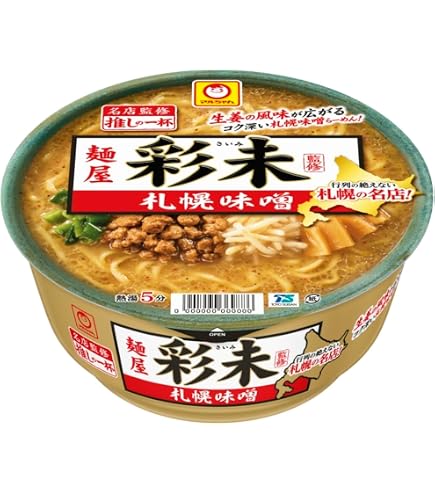 Amazon.co.jp: マルちゃん 推しの一杯 麺屋彩未 札幌味噌 127g×12個