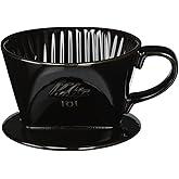 カリタ Kalita 雑味が出る前においしさだけを引き出す速い抽出速度の3つ穴 コーヒー ドリッパー 保温性が高い 陶器 1~2人用 101-ロト 陶器 ブラック #01005 ドリップ 器具 一人用 二人用 1杯用 2杯用 おしゃれ キャンプ アウ