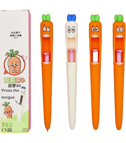 ボールペン　野菜 Amazon | 3本セットニンジンボールペン野菜型ボールペン人参ペン中性