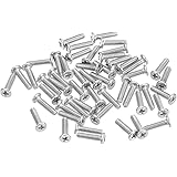 uxcell フラットラウンド頭ネジ 304ステンレス鋼 プラスドライブ機械ネジ ハードウェアファスナー 家具接続用 M1.6-0.35 x 6 mm 50個