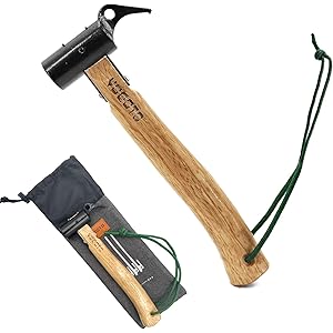 【YOGOTO】 ペグハンマー 安全 ベルト付 収納ケース付