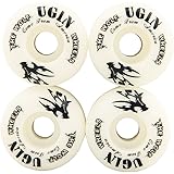 UGIN PU製 スケートボードウィール スケートボードホイール フラッシュウィール Skateboard Wheels 街乗り用 4個セット 硬さ95A 直径52mm ホワイト