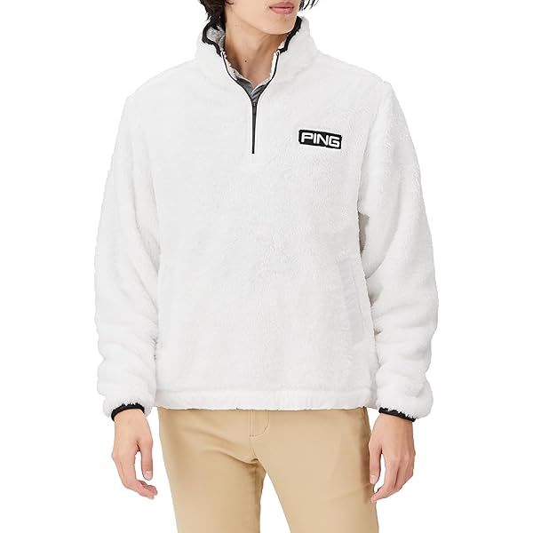 Amazon | [ピン アパレル] メンズ ハーフジップブルゾン (ボアフリース