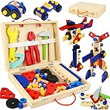jerryvon おもちゃ モンテッソーリ おもちゃ 収納 こどものおもちゃ モンテッソーリ 玩具 知育玩具 3 4 5歳 男の子 女の子 プレゼント 玩具 女の子 木のおもちゃ 工具セット 大工さんごっこ 6歳 女の子 男の子 プレゼント 人気 子