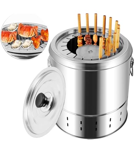 Amazon | OXIZER 七輪 バーベキュー グリル 樽型 大容量 360°均一加熱